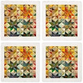 CafePress Fun Patchwork Quilt Tumbled Stone - Set of 4 Coasters Set of 4 by CafePress