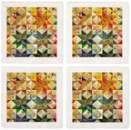 CafePress Fun Patchwork Quilt Tumbled Stone - Set of 4 Coasters Set of 4 by CafePress