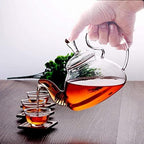 Cast Iron Tetsubin Teapot 600ml/800ml Glass Teapot with Infuser, Teapot with Strainer Removable Infuser Home Teapot Tea Accessories Tea Pot (One Color 600ml) - Image 4