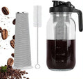 Cold Brew Coffee Maker with Stainless Steel Filter, Pour Spout Handle Lid, LeakProof Heavy Duty Glass Pitcher for Iced Coffee,Lemonade,Ice Tea & Fruit Drinks by Unknown