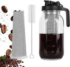 Cold Brew Coffee Maker with Stainless Steel Filter, Pour Spout Handle Lid, LeakProof Heavy Duty Glass Pitcher for Iced Coffee,Lemonade,Ice Tea & Fruit Drinks by Unknown