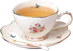 Jusalpha 16pcs Vintage Porcelain Flower Series Tea Set with Teapot Warmer - Image 2