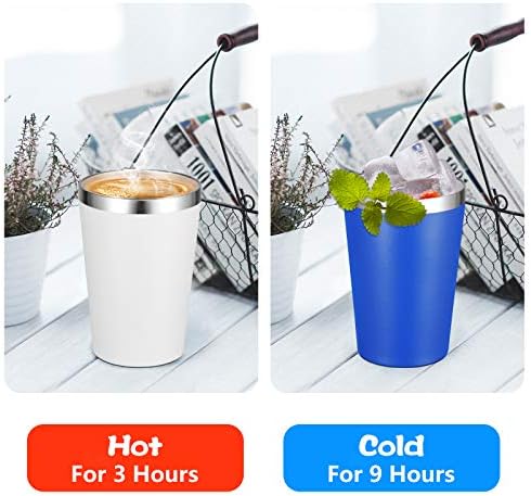 VEGOND 12oz Tumbler Stainless Steel Tumbler bulk Vacuum Insulated Double Wall Travel Tumbler with Lid and Straw Reusable Tumbler, White 6 Pack - Image 3