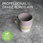 Bosmarlin Ceramic Coffee Mug Set of 4, 17 Oz, Coffee Cups with Big Handle, Microwave Safe, Unique Reactive Glaze - Image 3