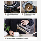 Dilwe Classic Stovetop Coffee Maker, Stainless Steel Coffee Maker Coffee Pot for Classic Italian Coffee, Coffee Cooker for Home and Camping, Easy to Operate (500ml) - Image 4
