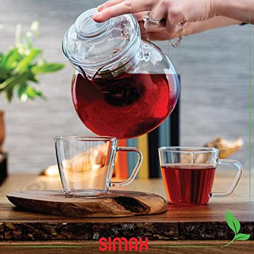 Simax Glass Teapot for Stovetop: Clear Glass Tea Kettle with Spout - 1 Quart/4 Cup Teapot - Microwave Safe - Image 6
