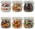 17oz Airtight Glass Jars, 6 Pack Clamp Lid Canisters, Small Food Storage Containers for Spices, Nuts, Snacks, Canning Jar for Jams & Pickling, Pantry Organization by Snaiio