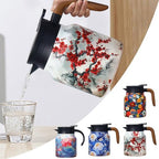 Vintage Floral Pattern Tea-Built-In Infuser, 2025 New Tea with Infuser, 1000ml Stainless Steel Detachable, Insulated Tea Pot and Lid for Home Office (Blue, 1000ml) - Image 6