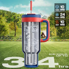 POWCAN 50 oz Tumbler with Handle, 2-in-1 Straw and Sip Lid, Leakproof, Dishwasher Safe, Insulated Stainless Steel Travel Coffee Mug, Keeps Cold for 34 Hours, Fits in Car Cup Holder (Heroic) - Image 2