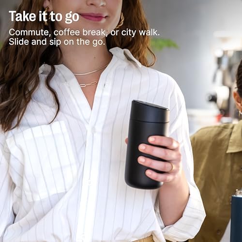 Fellow Carter Slide 16 oz Ceramic Lined Travel Coffee Mug, Matte Black - Image 6