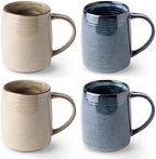GBhome Large Coffee Mugs Set of 4, 18oz Handmade Ceramic Coffee Mugs Set with Gradient color for Latte/Tea/Beer/Hot Cocoa, Dishwasher & Microwave Safe, Multi-Color by GBhome