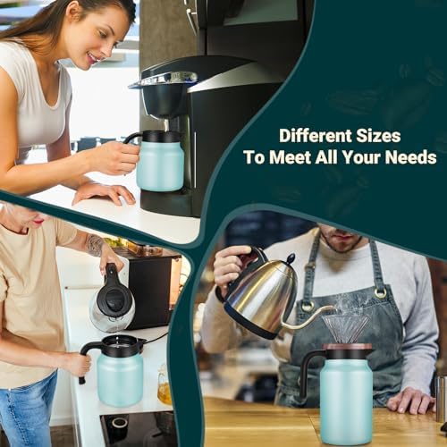 Small Insulated Coffee Carafe, 27 oz, Keeps Hot for 12H, Blue - Image 5