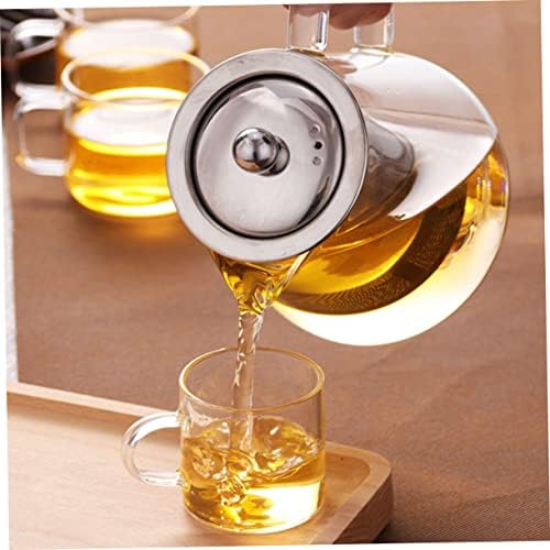Glass Flower Teapot Stainless Steel Kettle Japanese Tea Pots Dispensing Stainless Steel Tea Infuser Glass Teapot for Stovetop Infuser Teapot Floral Tea Strainer Tea Filte,Transport-13X9X8.5CM - Image 3