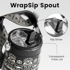 Fjbottle WrapSip 24 oz Insulated Tumbler with Flip Straw and Handle - Image 3