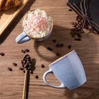 GBhome Ceramic Coffee Mugs Set of 6, 12oz Stoneware Coffee Mugs Set For Dad Mom Women MEN, Light Weight Ceramic Coffee Cups for Latte/Tea/Beer/Hot Cocoa, Dishwasher & Microwave Safe-Brunnera Blue - Image 3