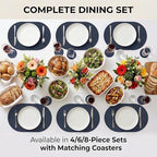 Premium Oval Faux Leather Placemat & Coaster Set with Innovative Cork-Look Printed Base，4/6/8-Piece Sets & 8 Colors，Non-Slip Dining Table Mats for Kitchen Dining - Image 7