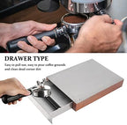 Stainless Steel Coffee Knock Box, Pull Out Style Coffee Ground Knock Drawer, Coffee Ground Residue Powder Container Bucket, Coffee Residue Powder Box for Home Office Commercial Use(Silver) - Image 5