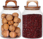 SAIOOL Canister Set of 2, Glass Kitchen Canisters by SAIOOL