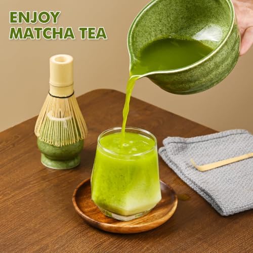 Matcha Set,Premium Complete Ceremonial Grade Set With Bamboo Whisk, Bowl Spout, Scoop, Sifter & Holder - Image 7