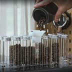 Espresso Bean Cellars Stand, Single Dose Coffee Bean Storage Tubes, Capacity 20-22g, with 14 Pcs Glass Tubes, Stand and Funnel, One-Way Exhaust Valve, for Home and Business - Image 6