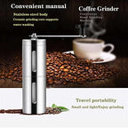 Manual Glass Coffee Bean Grinder,Premium Stainless Steel Hand Held Mill,Ceramic Burr Grinder,Adjustable Coarseness Compact Crank for Home,Office and Travelling (Color : Black) - Image 6