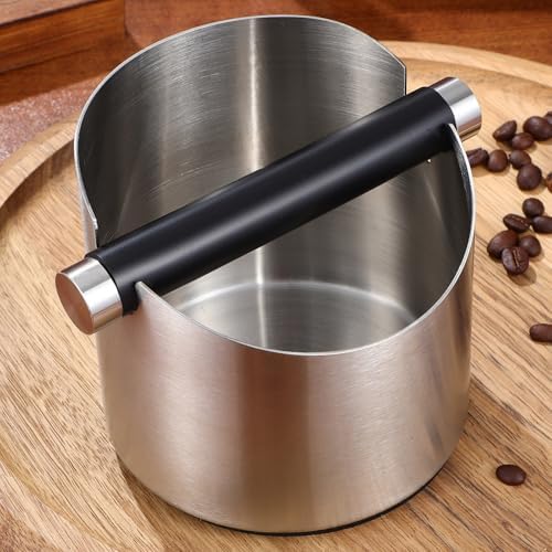 Coffee Knock Box Non-slip Base with Stainless Steel Removable Knock Bar and Includes Clean Brush for Collecting Coffee Grounds and Western Restaurants - Image 4