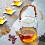 1350ml/46OZ Glass Teapot with Removable Infuser and Lid, Stovetop Safe, Glas Tea Pot for Blooming and Loose Leaf Tea Maker - Image 3