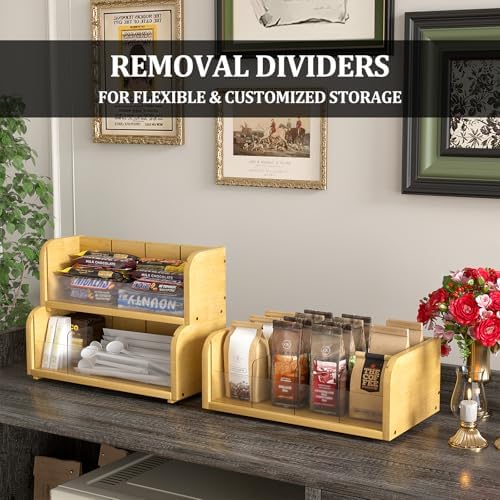 3 Layer Bamboo Tea Bag Organizer, Stackable Tea Storage Holder - Image 5