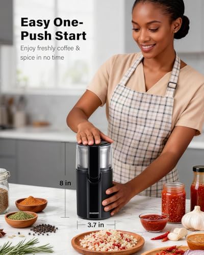SHARDOR Coffee Grinder Electric, Spice, Herb, Grinder for Coffee Bean Spices and Seeds with 2 Removable Stainless Steel Bowls, Black - Image 6