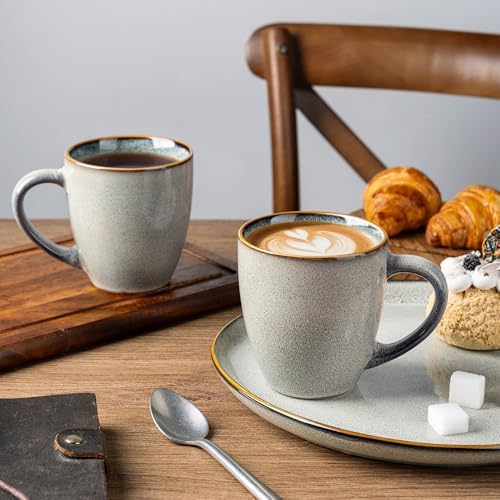 GBHOME Ceramic Coffee Mugs Set of 6, 12oz Stoneware Coffee Mugs Set For Dad Mom Women MEN, Light Weight Coffee Cups for Latte/Tea/Beer/Hot Cocoa, Dishwasher & Microwave Safe - Image 5