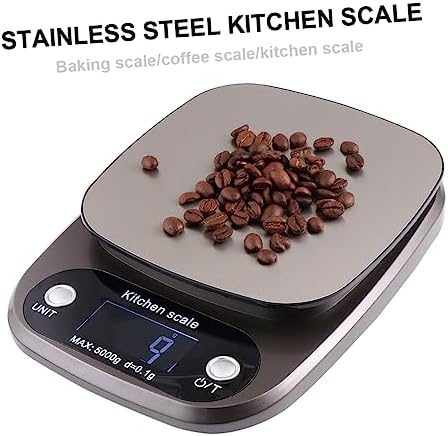 1pc Digital Kitchen Scale Stainless Steel Food Scale LCD Display Accurate Measurement Tool Precision Portable and Lightweight for Baking and Cooking Grey - Image 3