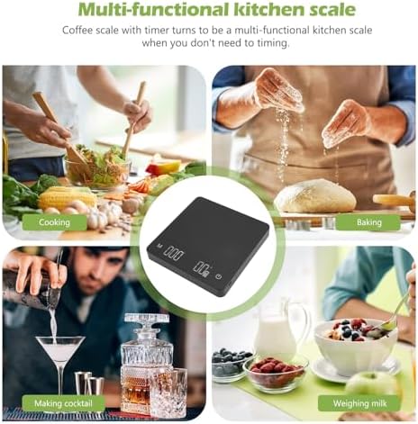 Digital Coffee Scale with Timer USB Rechargeable 0.1g High Accuracy Small Coffee Scale with Auto Tare for Kitchen Home (5kg/0.1g) - Image 2