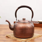 Copper Tea Kettle Stovetop Whistling, 3QT 5QT 7QT, Fast Boil, Vintage Rustic, Ergonomic Handle, for Gas Range, Propane, Fireplace, Camp Cooking(3 Quarts) - Image 2