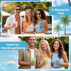 Sieral 30 Pack Reusable Plastic Cups with Lids Straws,Clear Multicolor - Image 4