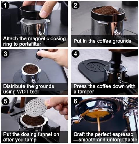 Espresso Accessories Kit 54mm, Espresso Tamper, WDT Tool, Espresso Tamper Mat, Espresso Dosing Funnel, Puck Screen, Espresso Tools for 54mm Coffee Machine Accessories - Image 3