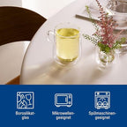 Villeroy & Boch – Artesano Hot & Cold Beverages Latte Macchiato Glass, Set of 2 Glasses, Double-Walled Glasses for Cold and Hot Beverages, 11.75 oz, Borosilicate Glass, Dishwasher-Safe, Microwave-Safe - Image 3