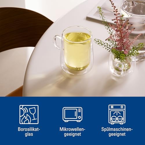 Villeroy & Boch – Artesano Hot & Cold Beverages Latte Macchiato Glass, Set of 2 Glasses, Double-Walled Glasses for Cold and Hot Beverages, 11.75 oz, Borosilicate Glass, Dishwasher-Safe, Microwave-Safe - Image 3