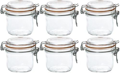 ADERIA H7562 Le Parfait Sealed Storage Containers, 6.8 fl oz (200 ml), Set of 6, Made in France, Glass Canisters, Airtight Containers, Condiments, Bottles, Airtight Coffee Beans by Unknown