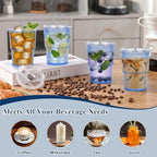 8 Pcs 15oz Plastic Tumblers with Lids and Straw Ribbed Iced Coffee Cups Blue Reusable Plastic Cups Leak-Proof Travel Iced Coffee Tumblers for Home Office Travel with Clean Brush - Image 6