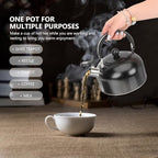 3l Stainless Steel Whistling Tea Kettle with Black Handle - Image 3