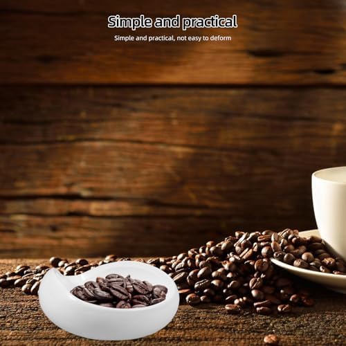 Tea Vessel Ceramic Coffee Bean Dosing Cup Coffee Bean Weight Tray Container Coffee Bean Measuring Cup Spoon Flower Loose Tea Scoop Coffee Bar Organizer Chinese Tea Ceremony Accessories (White) - Image 7