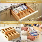 Umilife Bamboo Pantry Organizer for Snack, Seasoning Pouch, Teabag (2 Pack) - Image 5