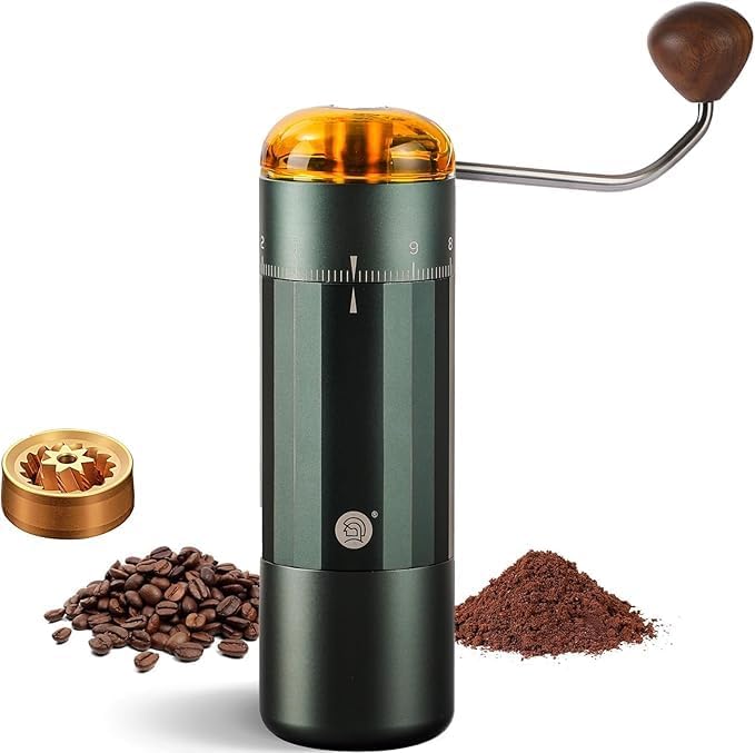 Manual Coffee Grinder, Z5 Hand Coffee Grinder with 25g Capacity External Adjustable Knob, Manual and Electric Dual Mode grinder, Espresso, Mocha, Pour-over, French Press Green by PrecisionCraftedPerfection