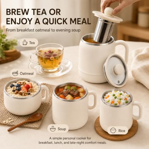 Multi-Function Portable Electric Stewing Cup with Filter, 27 Oz，Red - Image 5