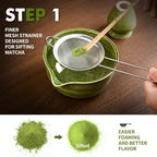 Matcha Set,Premium Complete Ceremonial Grade Set With Bamboo Whisk, Bowl Spout, Scoop, Sifter & Holder - Image 3