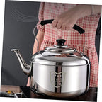Stainless Steel Whistling Tea Kettle 7.48 Inch Stovetop Teapot with Large Diameter Spout for Fast Water Filling Suitable for Gas and Induction Cookers - Image 4
