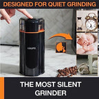 KRUPS Silent Vortex Electric Coffee Grinder: 3 oz Capacity, 5x Quieter, 175W Motor for Coffee Beans, Spices & Herbs - Removable Dishwasher-Safe Bowl, 12-Cup Yield, Black - Image 4