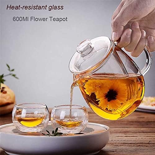 Teapot 650ML Heat Resistant Glass Teapot with Removable Infuser Coffee Maker Kung Fu Tea Set Flower Teapot Tea Maker - Image 6