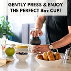 Single Serve 8oz Coffee French Press | No Coffee-Plastic Contact | Stainless Steel Filter | Portable for Home, Camping, Travel, Outdoors | Immersion Brewer/Maker for Full Flavor (Black) - Image 6