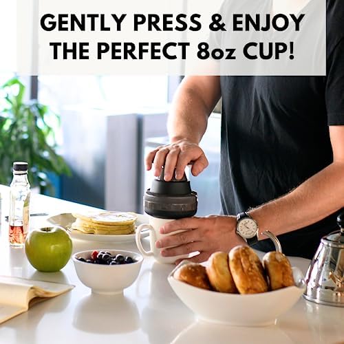 Single Serve 8oz Coffee French Press | No Coffee-Plastic Contact | Stainless Steel Filter | Portable for Home, Camping, Travel, Outdoors | Immersion Brewer/Maker for Full Flavor (Black) - Image 6